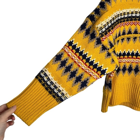 Rag & Bone Willow Fair Isle Wool Turtleneck Sweater in Yellow Size XS - Picture 10 of 16